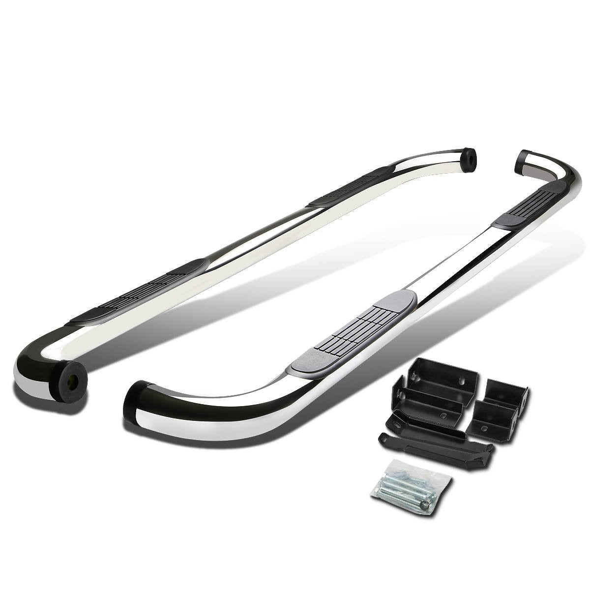 DNA MOTORING STEPB-3-005-SS 3 Inches Side Step Nerf Bar Running Boards Compatible with 99-18 Sierra Silverado 1500 Extended Cab, Chrome