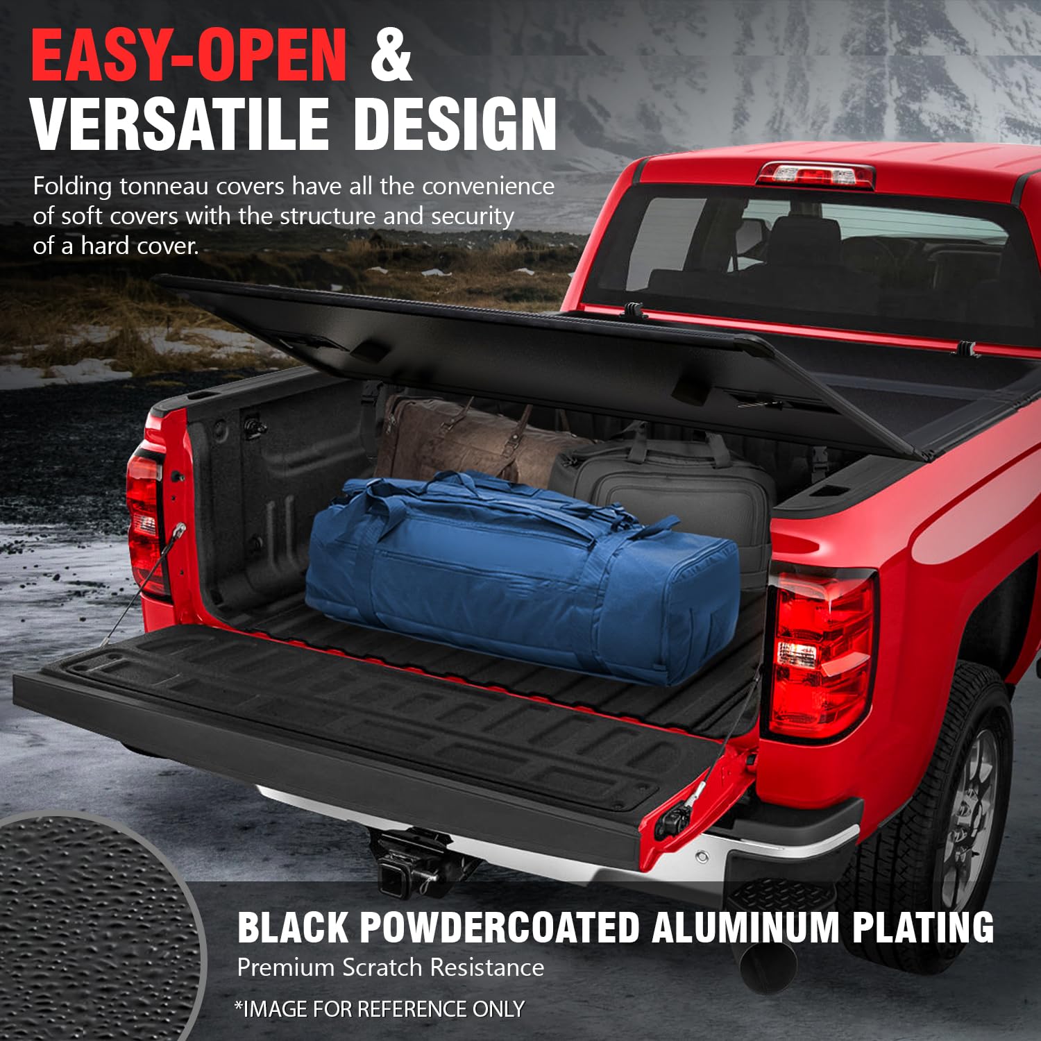 DNA MOTORING New Upgrade Truck Bed Top Hard Solid Tri-Fold Tonneau Cover Compatible with 14-18 Silverado Sierra 1500/15-19 Silverado Sierra 2500HD 3500HD 6.5' Bed, TTC-HARD-038