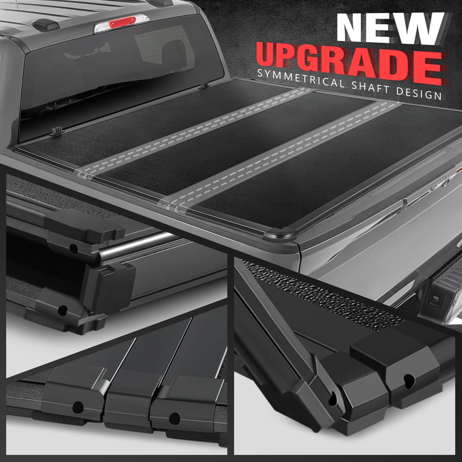 DNA MOTORING New Upgrade Truck Bed Top Hard Solid Tri-Fold Tonneau Cover Compatible with 14-18 Silverado Sierra 1500/15-19 Silverado Sierra 2500HD 3500HD 6.5' Bed, TTC-HARD-038