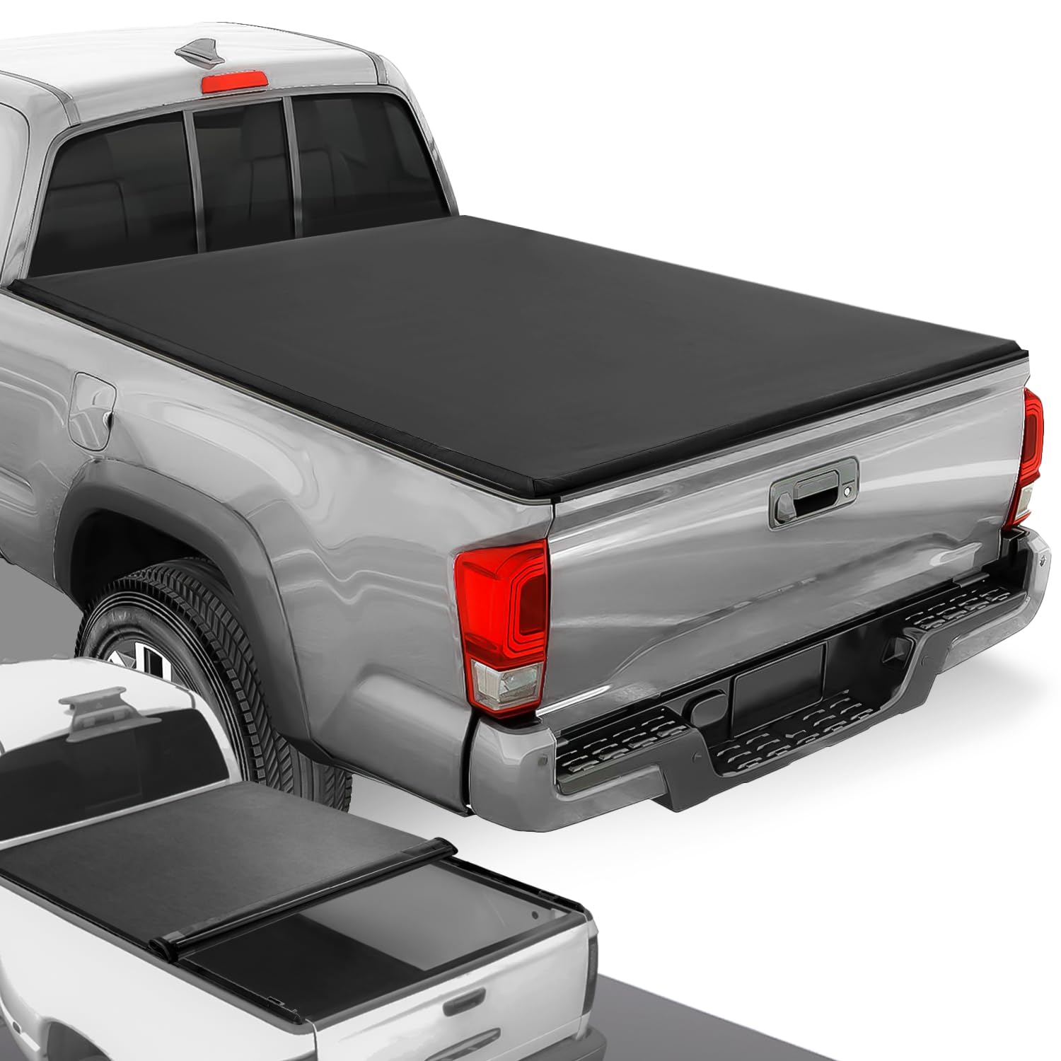 DNA Motoring TTC-RU-004 Pickup Truck Bed Soft Roll-Up Tonneau Cover Compatible with 1997-2003 F-150 6.5Ft Fleetside / Styleside Bed