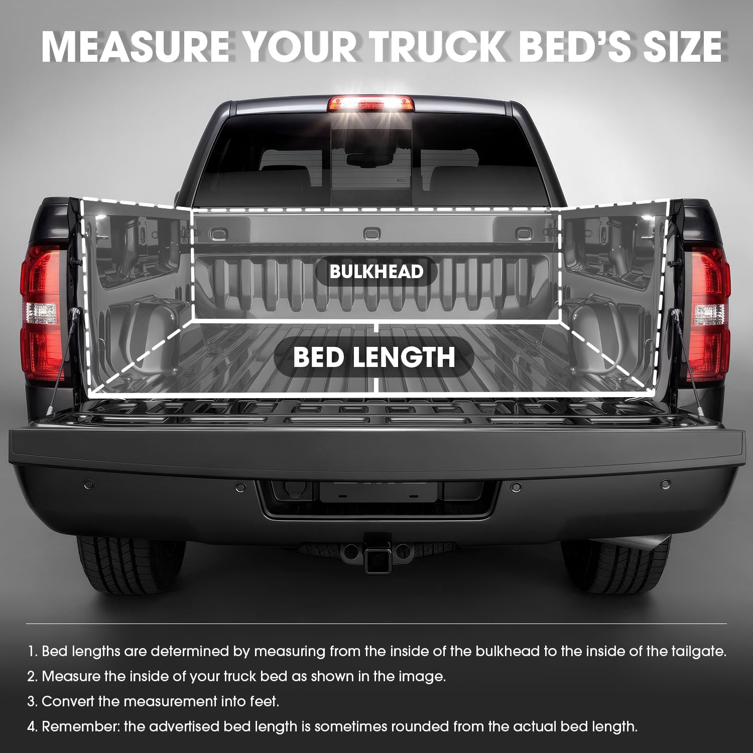 DNA Motoring TTC-RU-001 Soft Vinyl Roll-Up Tonneau Cover Compatible with 04-14 F150 5.5Ft Fleetside Bed